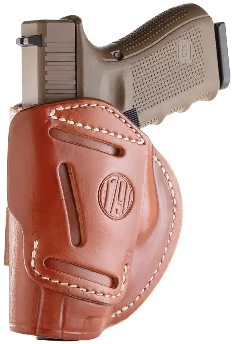 1791 Gunleather 4WH5CBRR Concealment Belt Holster Size 05 Classic Brown Leather - S&W M&P, Springfield XD, Glock 17, HK VP9 Compatible