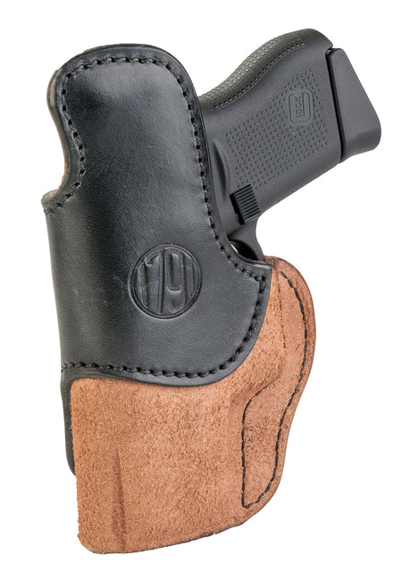 1791 Gunleather RCH3BLBR Rigid Concealment IWB Holster Size 03 Black/Brown Leather Right Hand
