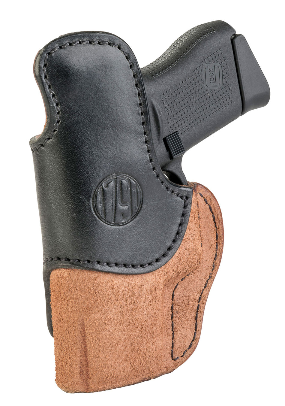 1791 Gunleather RCH3BLBR Rigid Concealment IWB Holster Size 03 Black/Brown Leather Right Hand