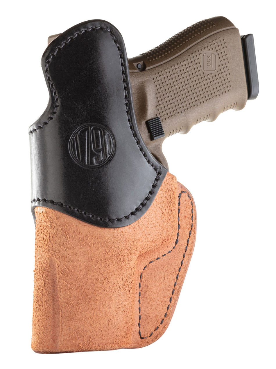 1791 Gunleather RCH4BLBR Rigid Concealment IWB Holster Size 04 Black/Brown Leather Right Hand