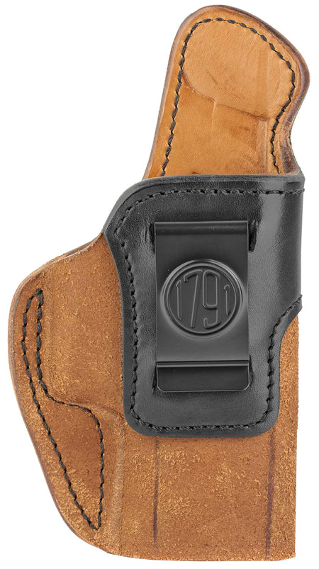 1791 Gunleather RCH5BLBR Rigid Concealment IWB Holster Size 05 Black/Brown Leather Right Hand