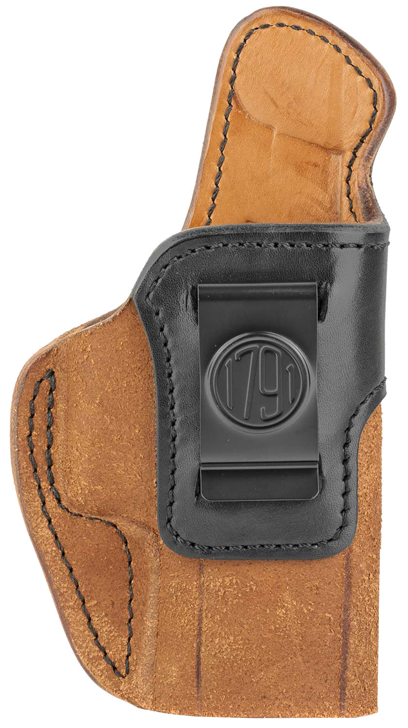 1791 Gunleather RCH5BLBR Rigid Concealment IWB Holster Size 05 Black/Brown Leather Right Hand