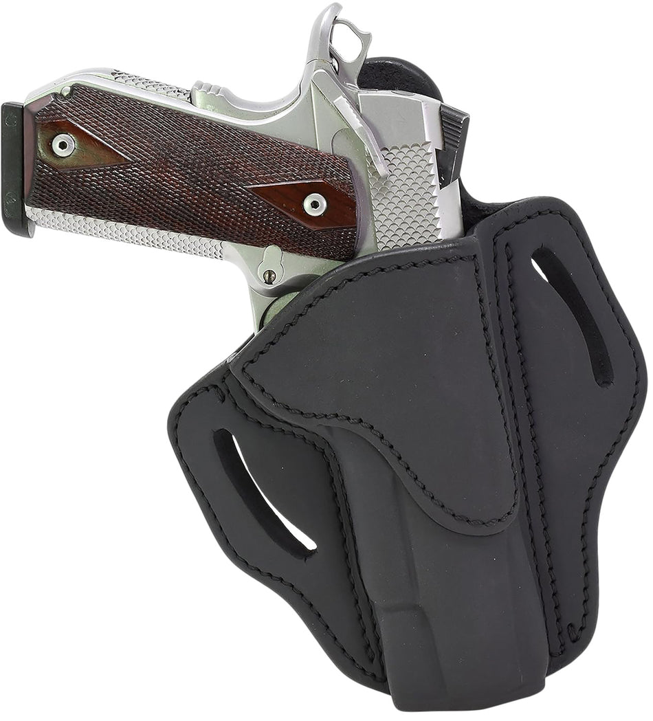 1791 Gunleather BH1SBLR BH1 OWB Stealth Black Leather Belt Slide Holster 1911 4-5" Right Hand