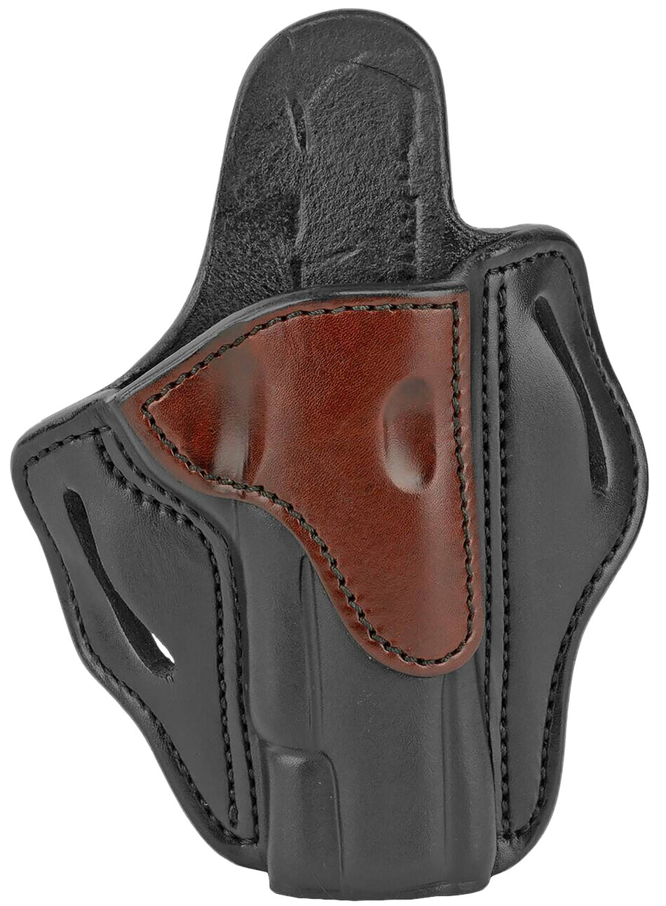 1791 Gunleather BH1BLBR OWB Belt Slide Brown/Black Leather Holster for 1911 4-5"