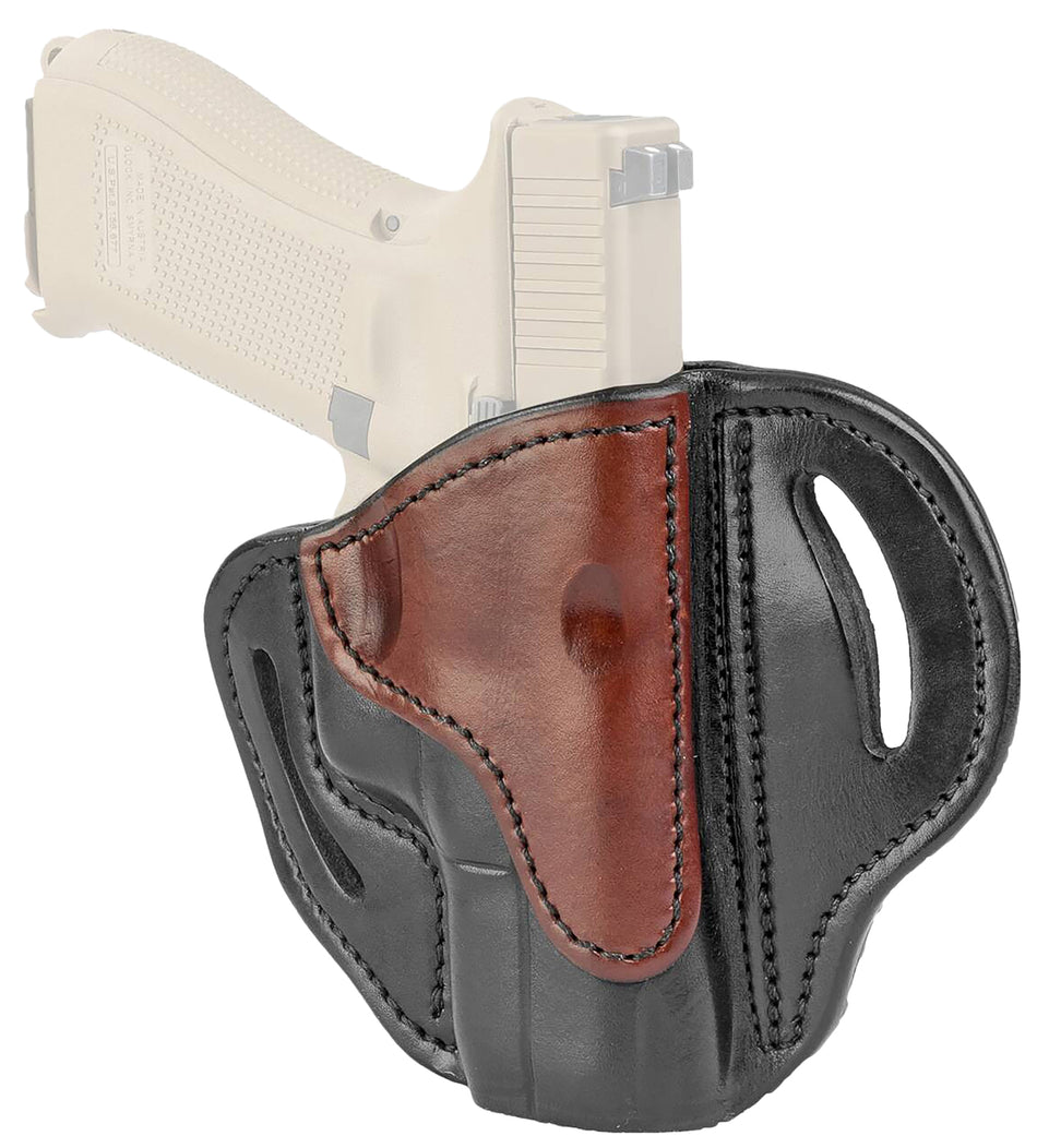 1791 Gunleather BH21BLBR OWB Belt Slide Black and Brown Leather Fits Glock 17/M&P Shield/XD RH
