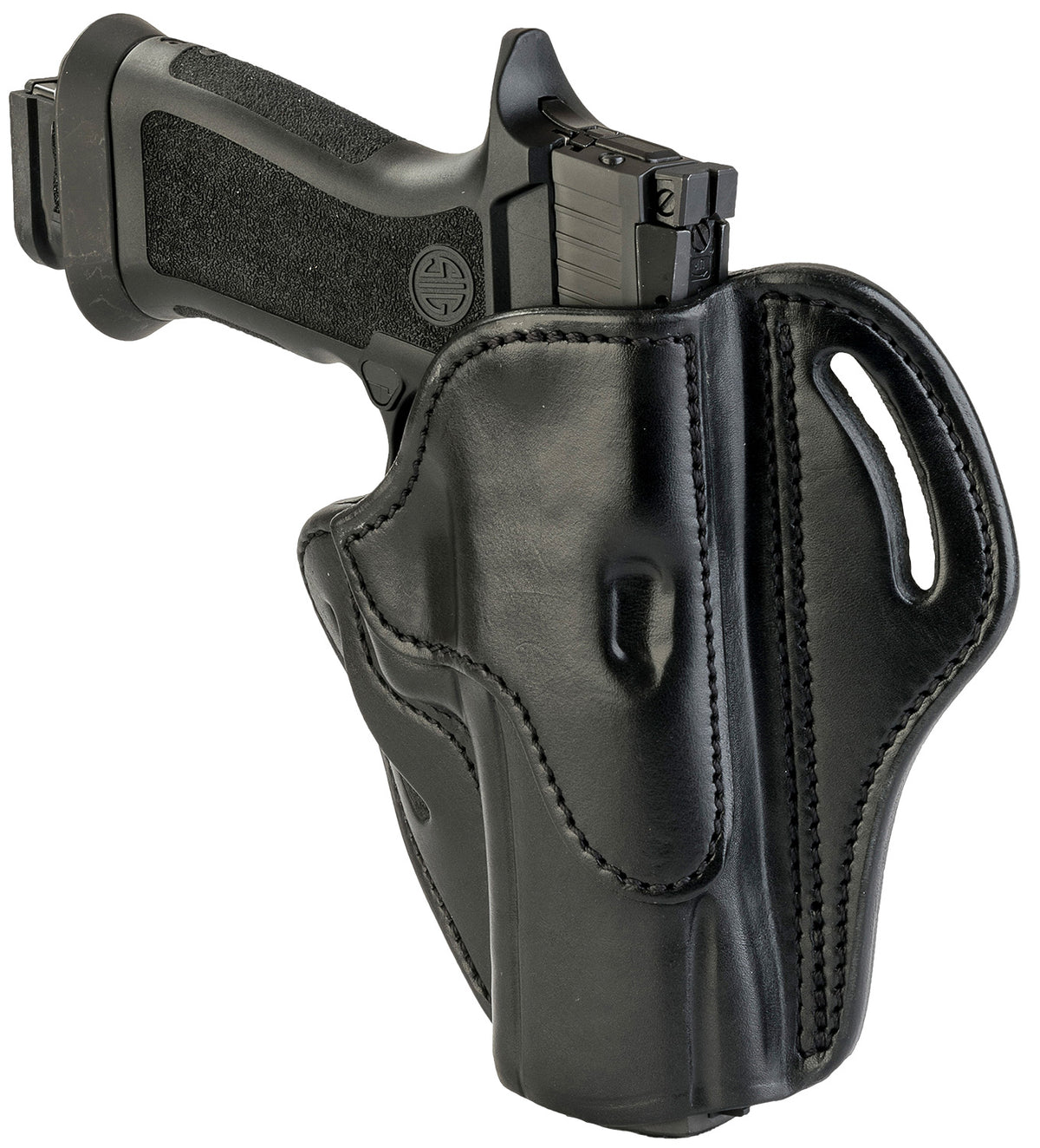 1791 Gunleather BH24SBLR OWB Belt Slide Stealth Black Leather Fits Walther PPQ/Sig P320/Springfield XD-M