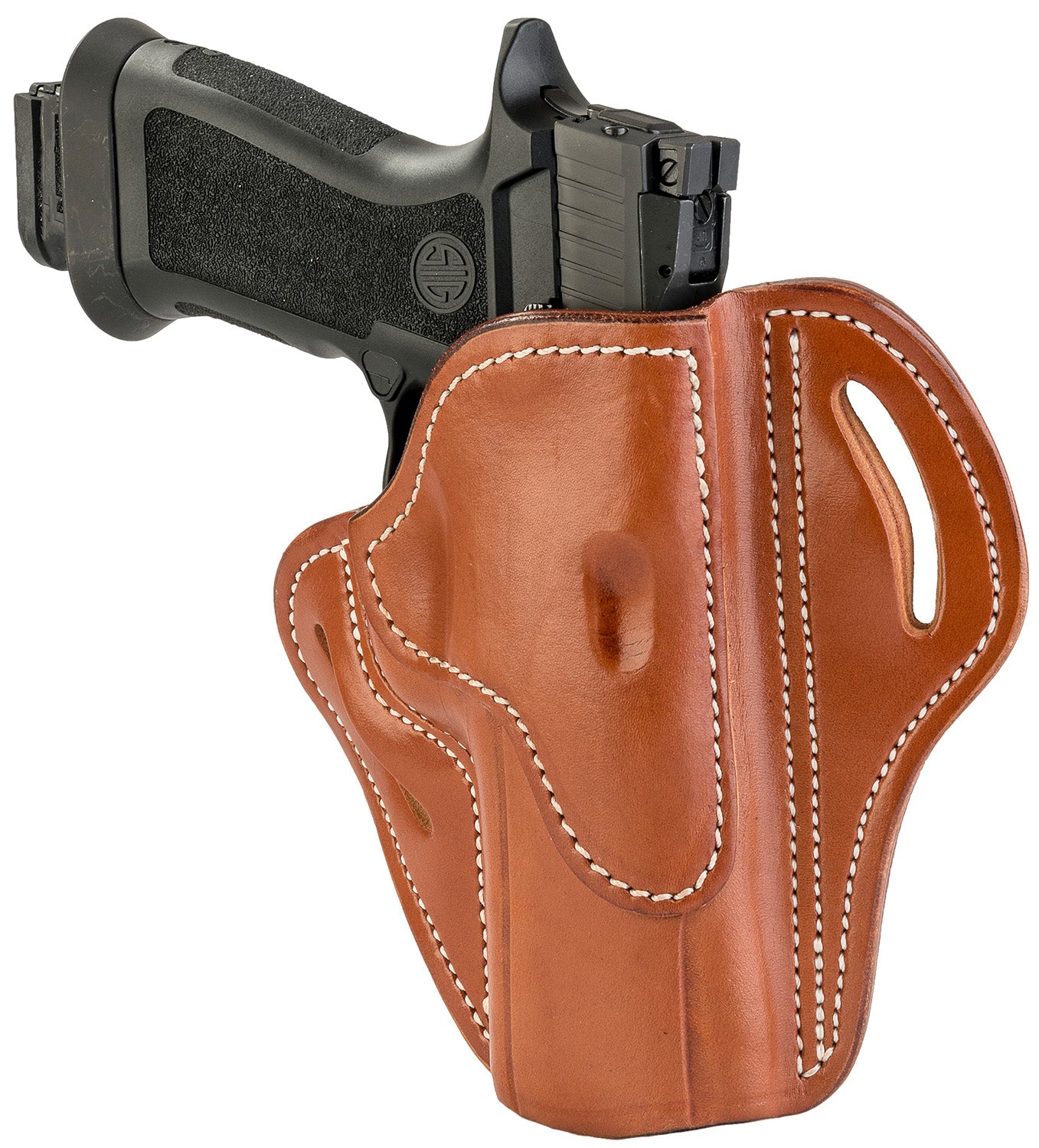 1791 Gunleather BH24CBRR OWB Belt Slide Classic Brown Leather Fits Walther PPQ/Sig P320/Springfield XD-M