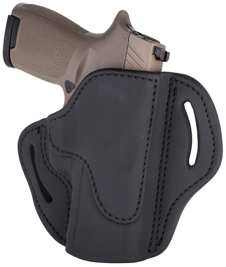 1791 Gunleather BH24SSBLR OWB Belt Slide Stealth Black Leather Fits FN 509/Springfield XD-M/HK VP9SK