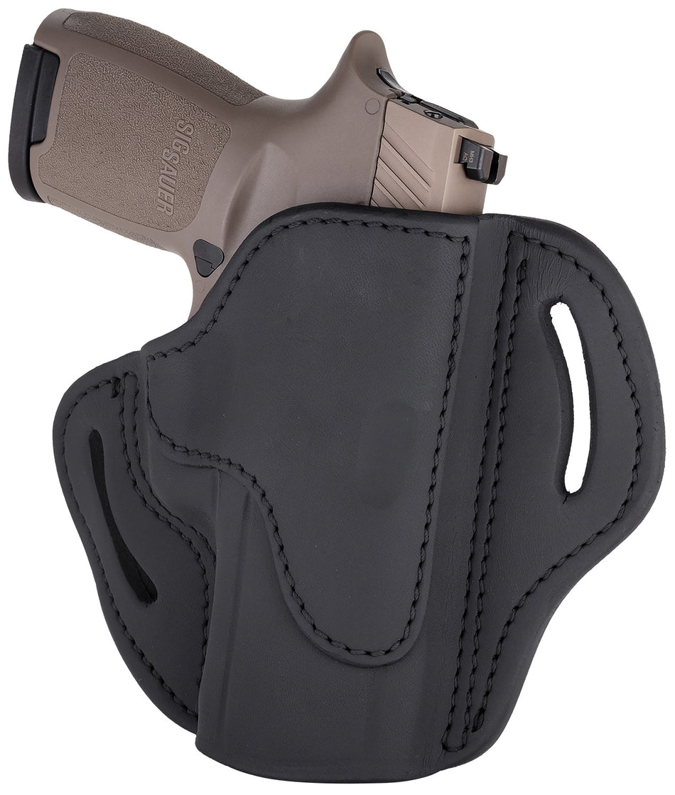 1791 Gunleather BH24SSBLR OWB Belt Slide Stealth Black Leather Fits FN 509/Springfield XD-M/HK VP9SK