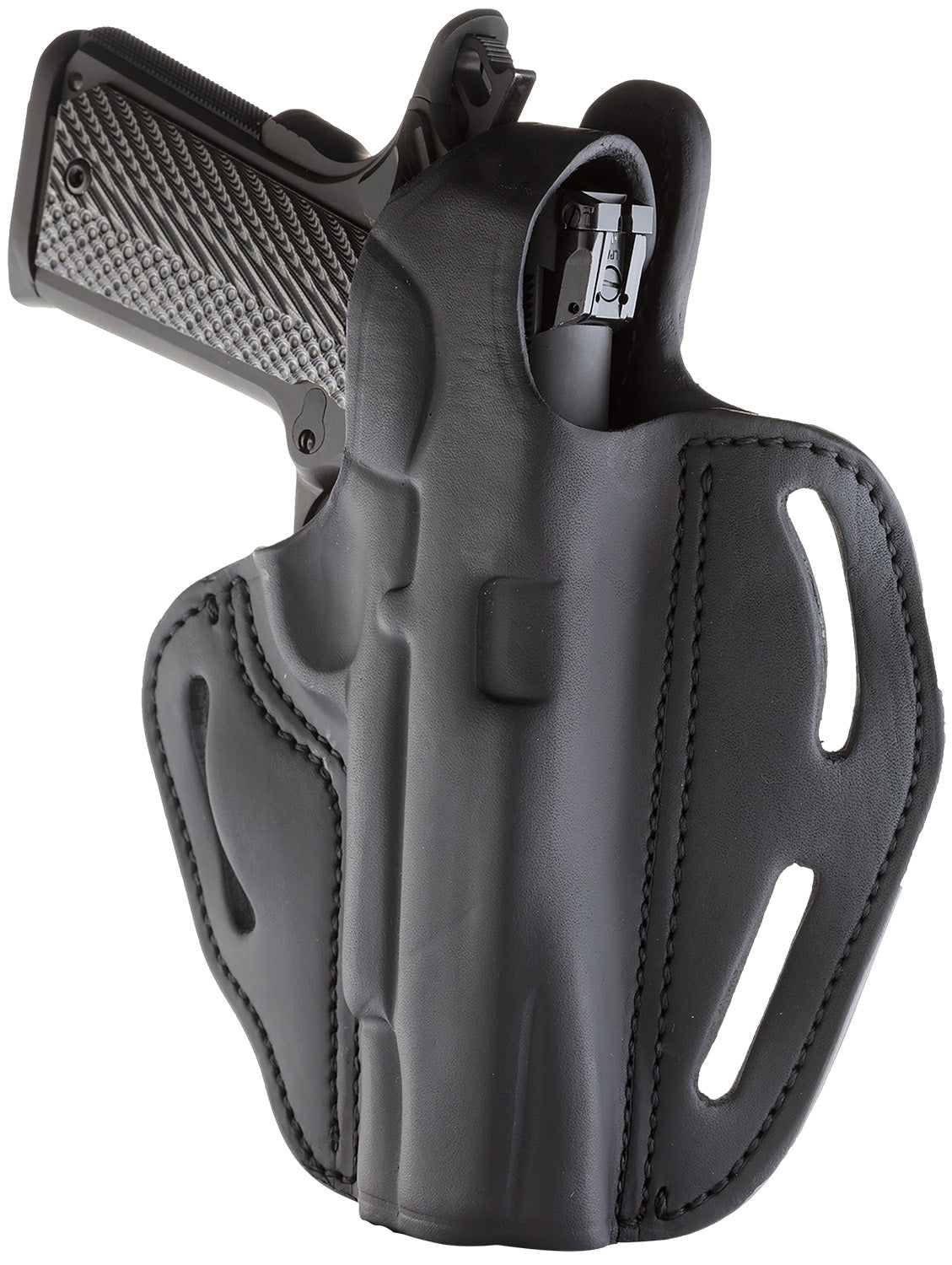 1791 Gunleather BHX1CLSBLR OWB Belt Slide Stealth Black Leather w/Thumb Break Fits 4-5" 1911 RH