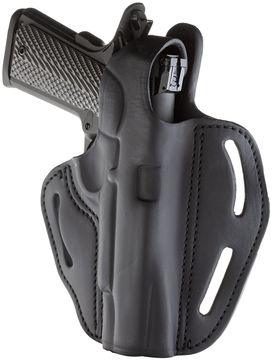 1791 Gunleather BHX1CLSBLR OWB Belt Slide Stealth Black Leather w/Thumb Break Fits 4-5" 1911 RH