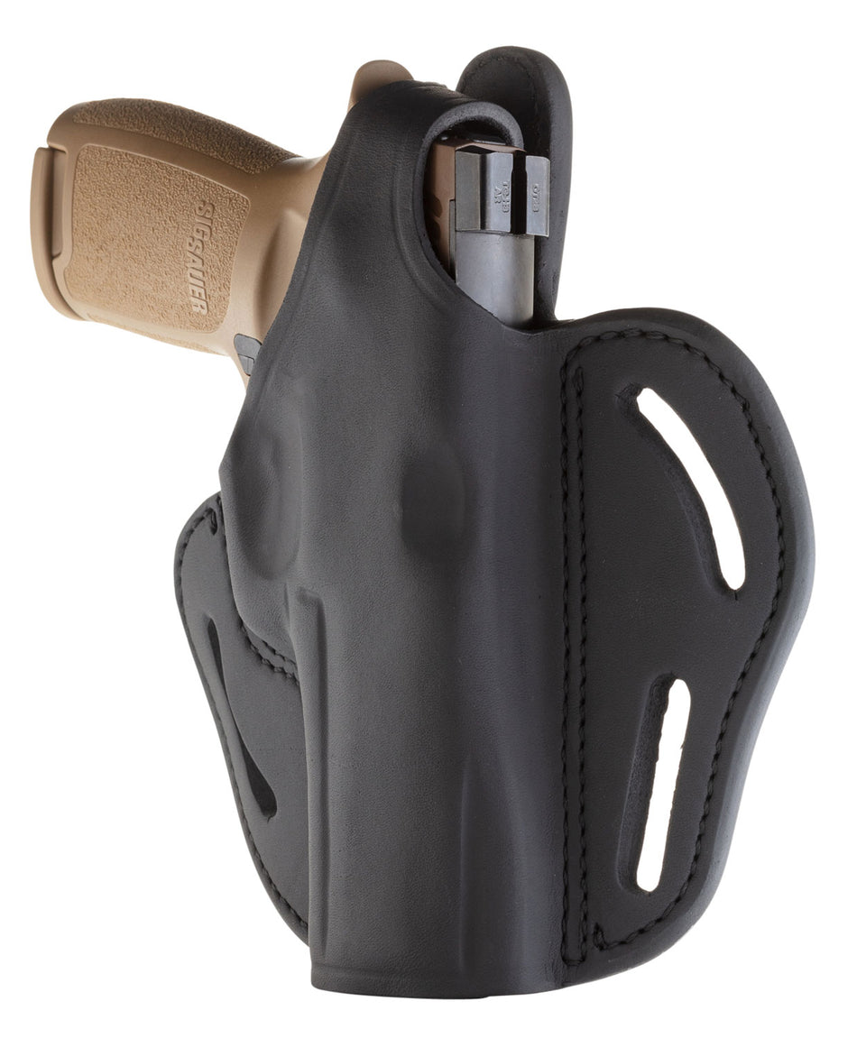 1791 Gunleather BHX5SBLR OWB Belt Slide Stealth Black Leather w/Thumb Break Fits Sig P320/Security-9