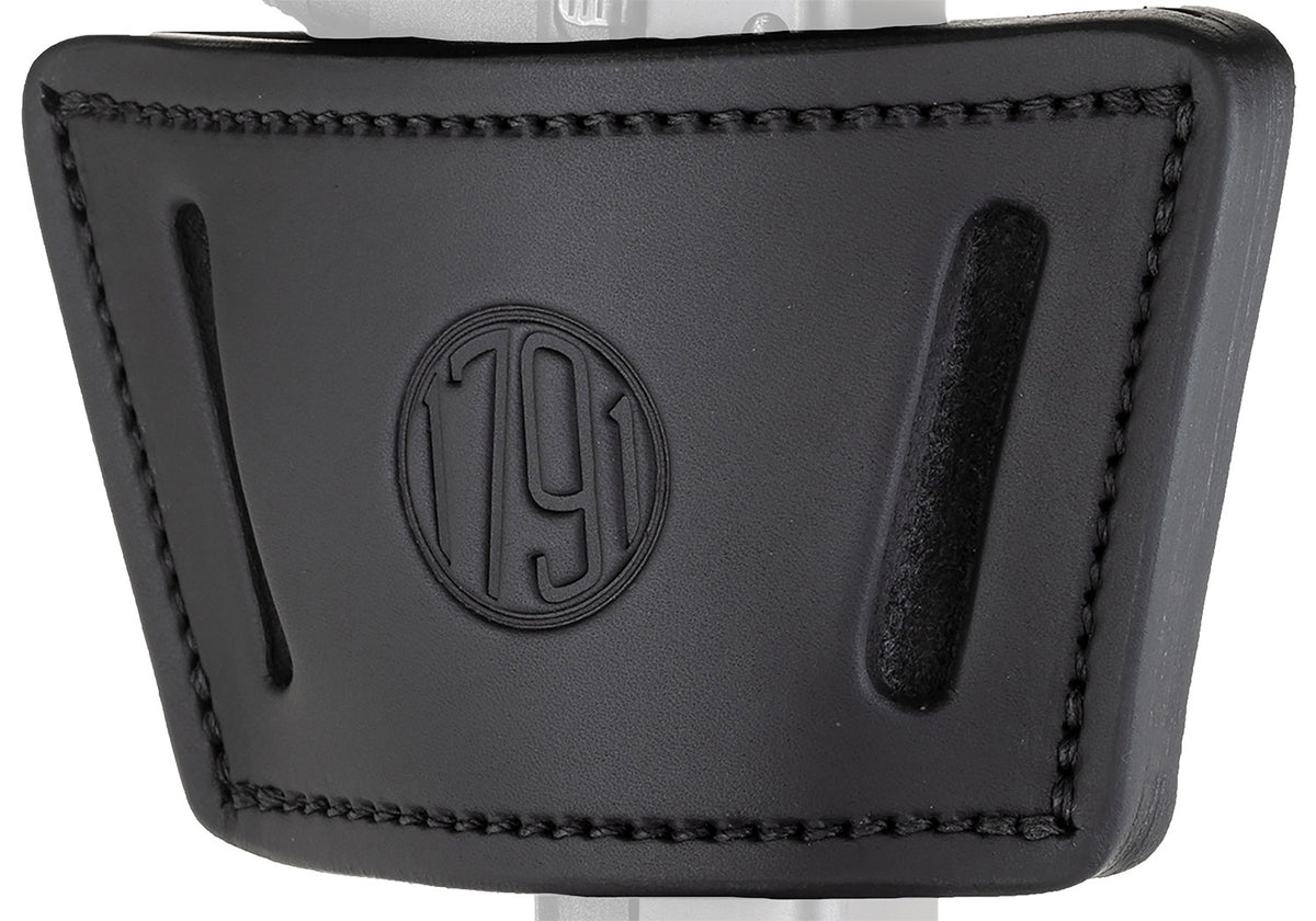 1791 Gunleather UIWXSBLA Universal IWB OWB Holster Black Leather Clip Fits Mid to Large Frame Pistols with Rail Laser and Light Ambi