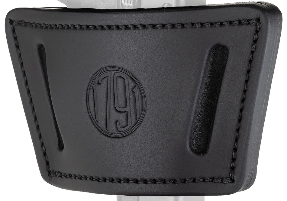 1791 Gunleather UIWXSBLA Universal IWB OWB Holster Black Leather Clip Fits Mid to Large Frame Pistols with Rail Laser and Light Ambi