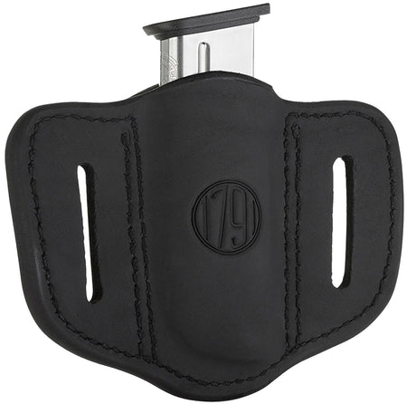 1791 Gunleather MAG11SBLA Single Magazine Carrier Stealth Black Leather Belt Slide Ambidextrous