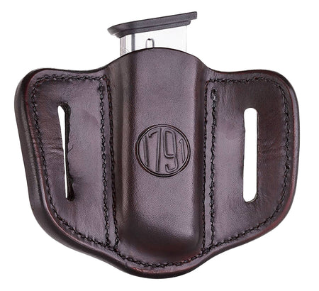 1791 Gunleather MAG1.1 Single Magazine Carrier Signature Brown Steerhide Belt Slide Ambidextrous