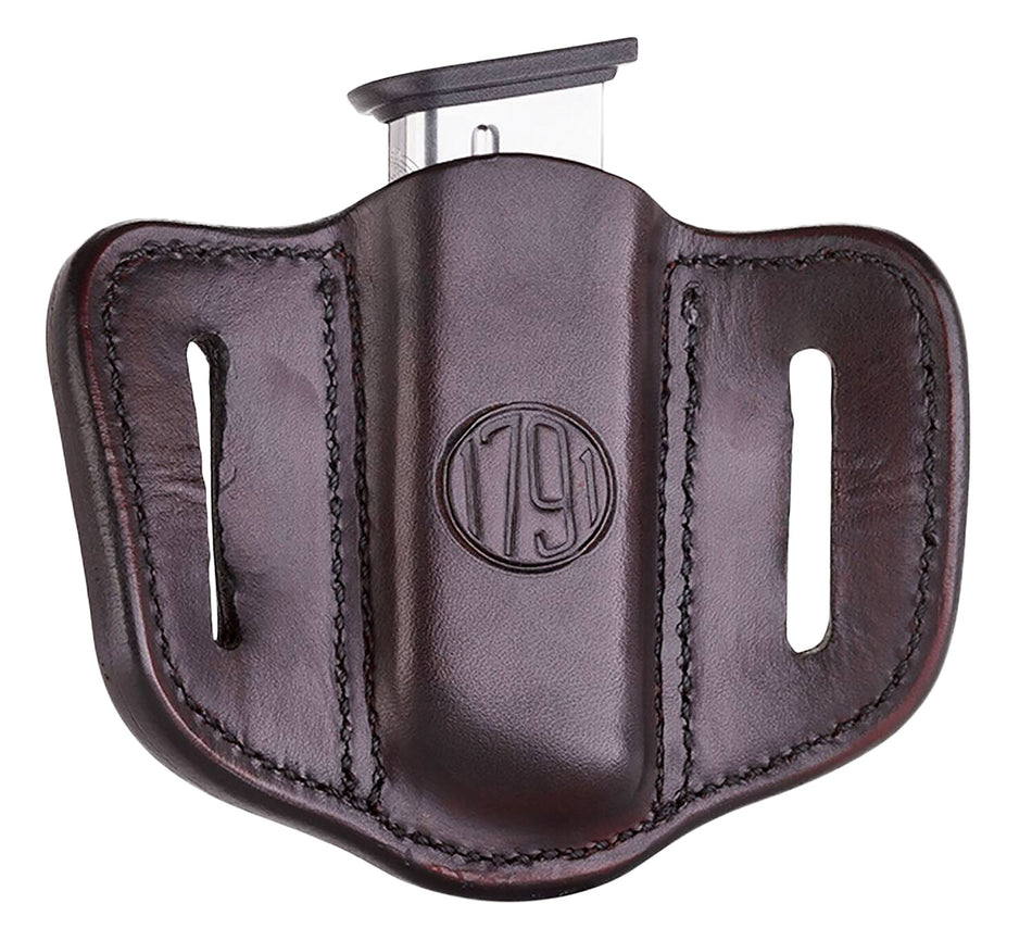 1791 Gunleather MAG1.1 Single Magazine Carrier Signature Brown Steerhide Belt Slide Ambidextrous