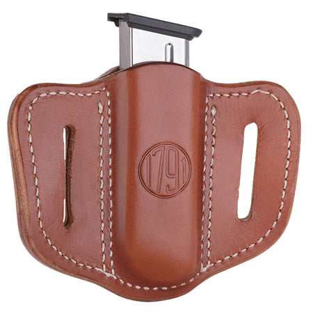 1791 Gunleather MAG1.1 Classic Brown Steerhide Single Magazine Carrier Belt Slide Ambidextrous