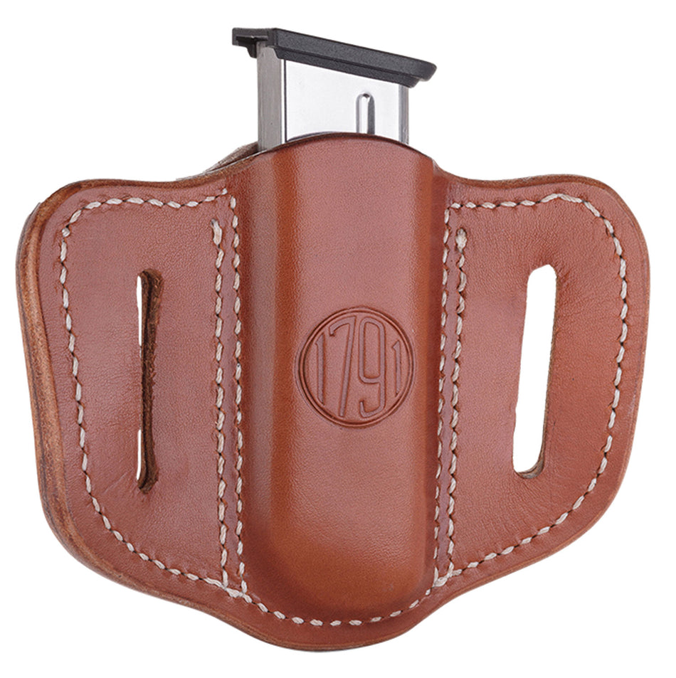 1791 Gunleather MAG1.1 Classic Brown Steerhide Single Magazine Carrier Belt Slide Ambidextrous