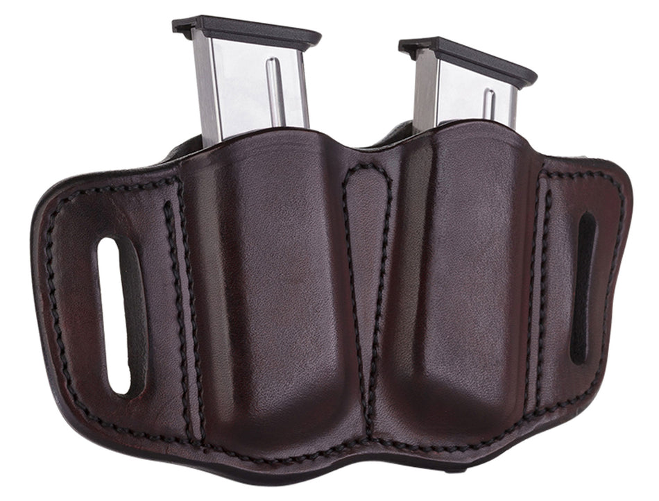 1791 Gunleather MAG2.1 Double Magazine Carrier Signature Brown Leather Belt Slide Single Stack Ambidextrous
