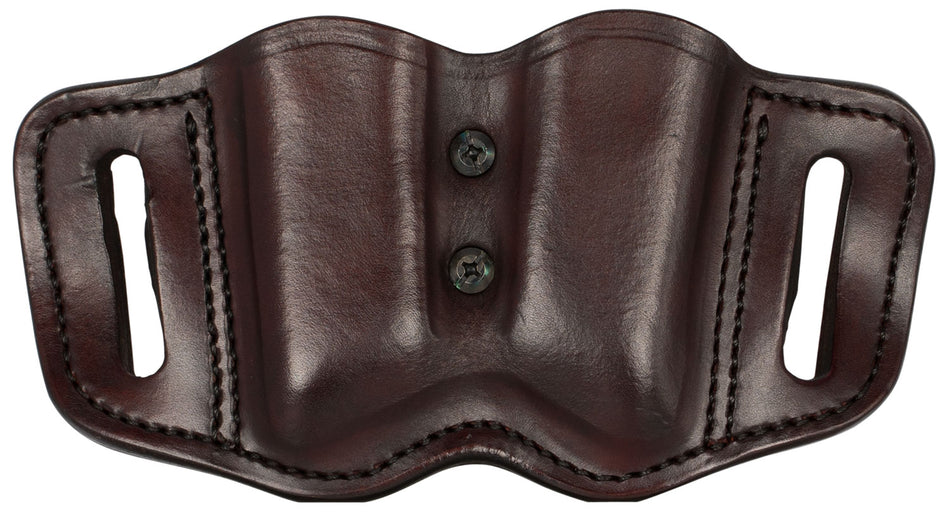 1791 Gunleather MAG-F Double Magazine Carrier Signature Brown Leather Adjustable Retention Belt Slide Ambidextrous