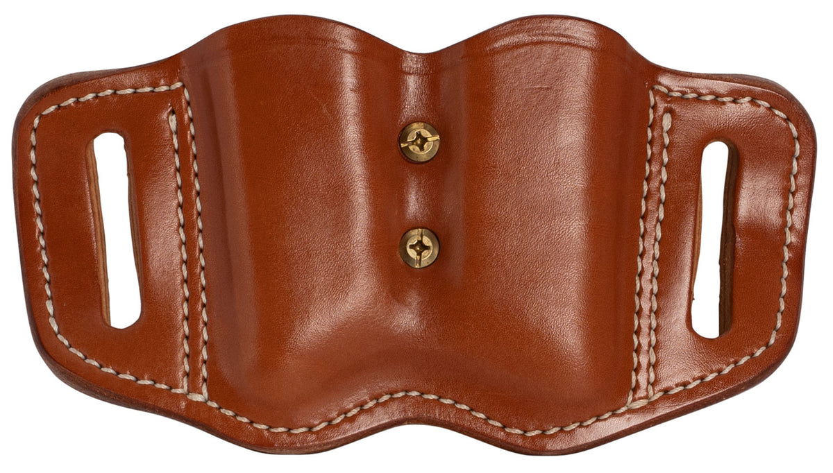 1791 Gunleather MAG-F Double Magazine Carrier Classic Brown Leather Adjustable Retention Belt Slide Ambidextrous