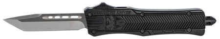 CobraTec Knives CTK-1 Small 2.75" OTF Tanto Plain D2 Steel Black Blade Black Aluminum Handle with Glass Breaker