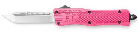 CobraTec CTK-1 Small 2.75" OTF Tanto D2 Steel Blade Pink Aluminum Handle Glass Breaker Pocket Clip