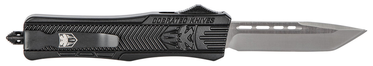 CobraTec CTK-1 Medium 3" OTF Tanto D2 Steel Blade Black Aluminum Handle Glass Breaker Pocket Clip
