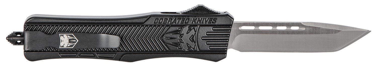 CobraTec CTK-1 Medium 3" OTF Tanto D2 Steel Blade Black Aluminum Handle Glass Breaker Pocket Clip