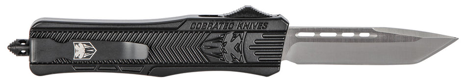 CobraTec CTK-1 Medium 3" OTF Tanto D2 Steel Blade Black Aluminum Handle Glass Breaker Pocket Clip