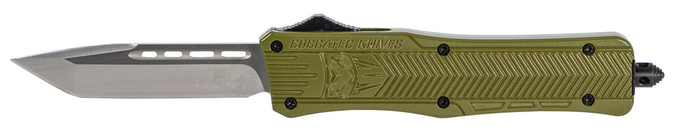 CobraTec CTK-1 Medium 3" OTF Tanto D2 Steel Blade OD Green Aluminum Handle Glass Breaker Pocket Clip