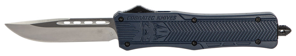 CobraTec CTK-1 Medium 3" OTF Drop Point D2 Steel Blade NYPD Blue Aluminum Handle Glass Breaker