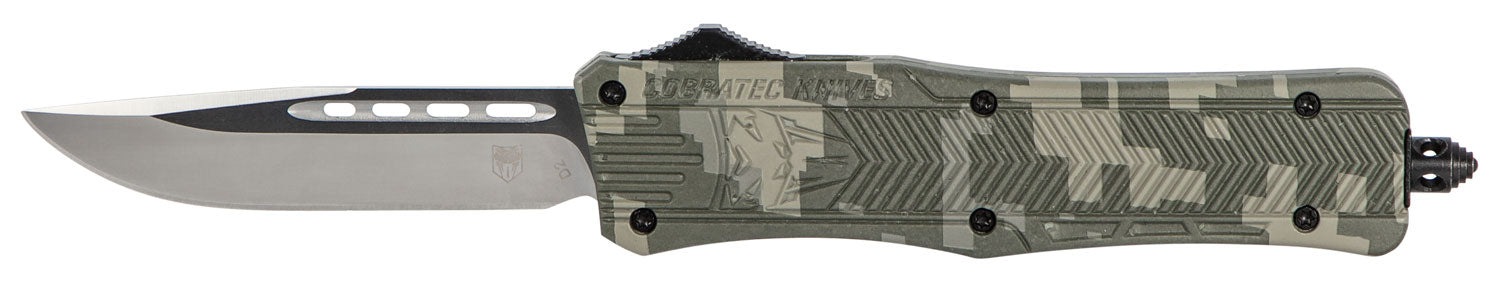 CobraTec CTK-1 Medium 3" OTF Drop Point D2 Steel Blade Army DigiCamo Aluminum Handle Glass Breaker