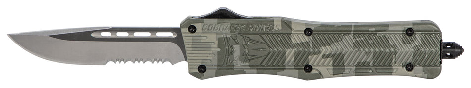 CobraTec CTK-1 Medium 3" OTF Part Serrated D2 Steel Blade Army DigiCamo Aluminum Handle Glass Breaker