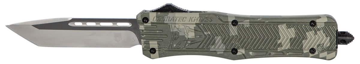 CobraTec CTK-1 Medium 3" OTF Tanto D2 Steel Blade Army DigiCamo Aluminum Handle Glass Breaker Pocket Clip