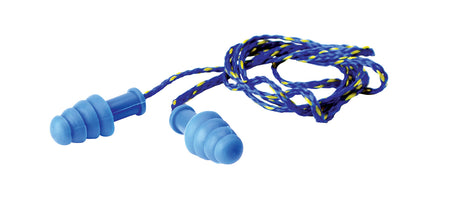 Walker's GWPTPRCORDBL Corded Rubber Ear Plugs 27 dB Blue NRR