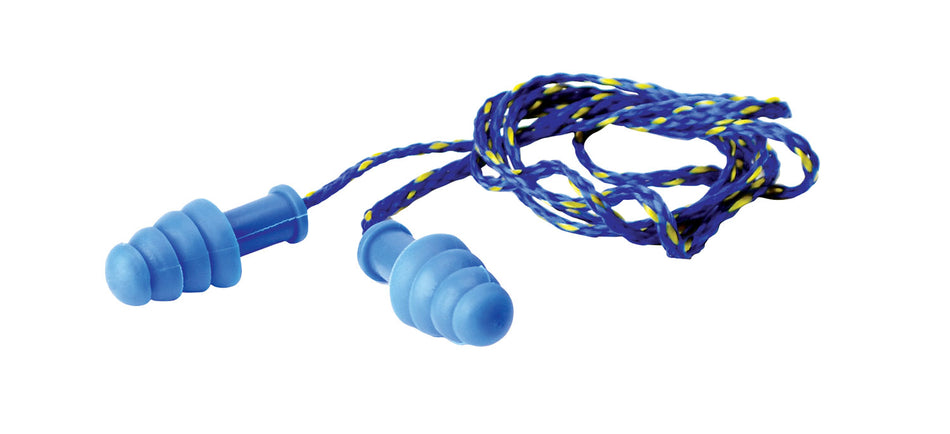 Walker's GWPTPRCORDBL Corded Rubber Ear Plugs 27 dB Blue NRR