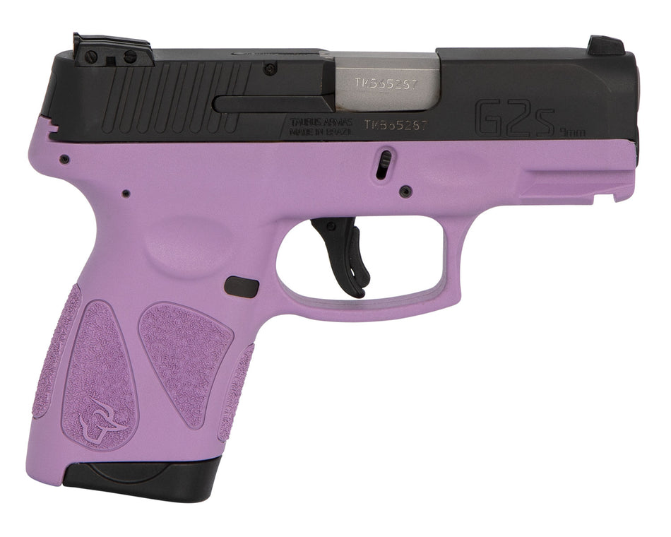 Taurus G2S Compact 9mm Luger Pistol 7+1 3.26" - Light Purple Polymer Frame with Picatinny Rail
