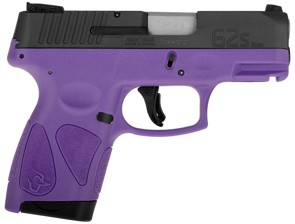 Taurus G2S Compact 9mm Luger Pistol 7+1 3.26" - Dark Purple Polymer Frame with Picatinny Rail