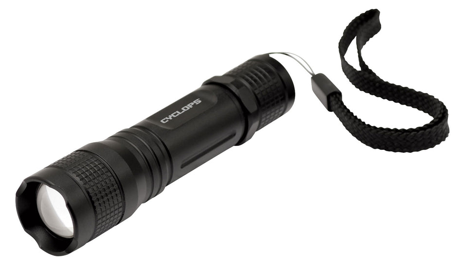 Cyclops TF-150 Tactical Flashlight Black Anodized 150 Lumens CREE LED 75 Meter Beam Backpack Light
