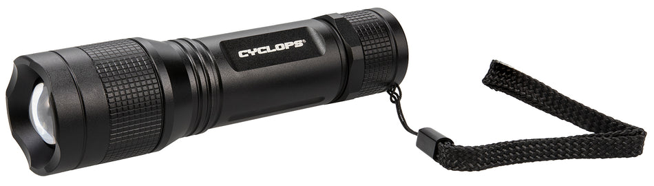 Cyclops TF-350 Tactical Flashlight Black Anodized 350 Lumens CREE LED 3+ Hour Burn Time Aluminum Body