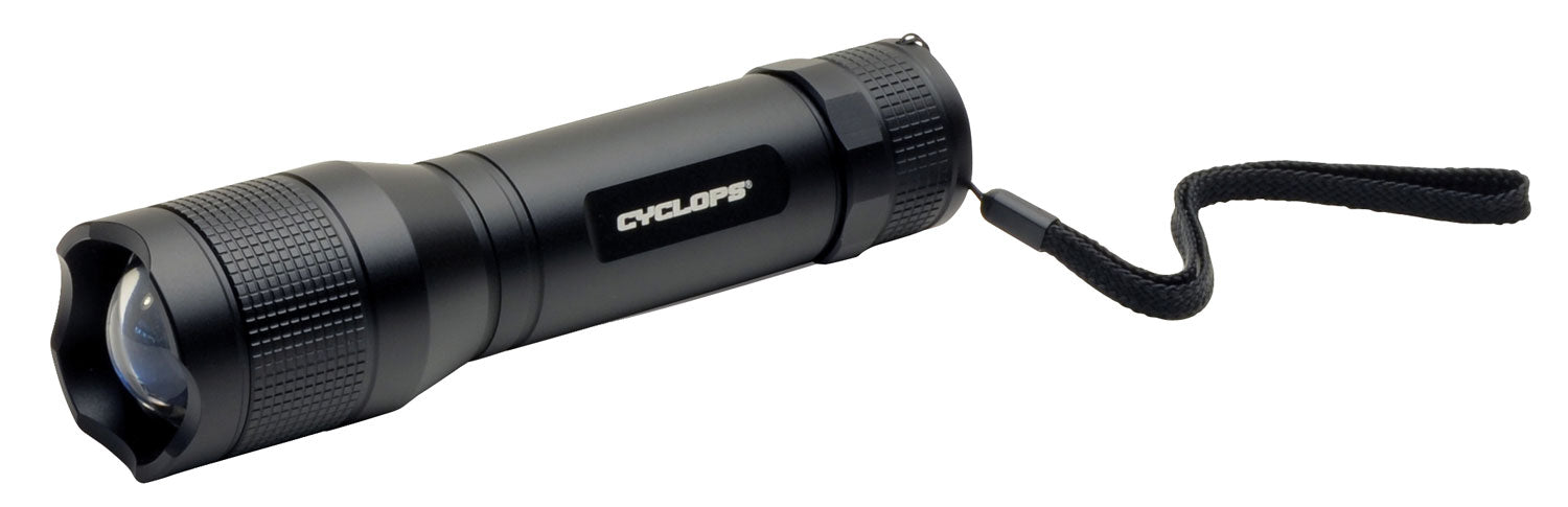 Cyclops TF-800 Tactical Flashlight Black Anodized 800 Lumens Cree LED Spot to Flood Beam Aluminum Body