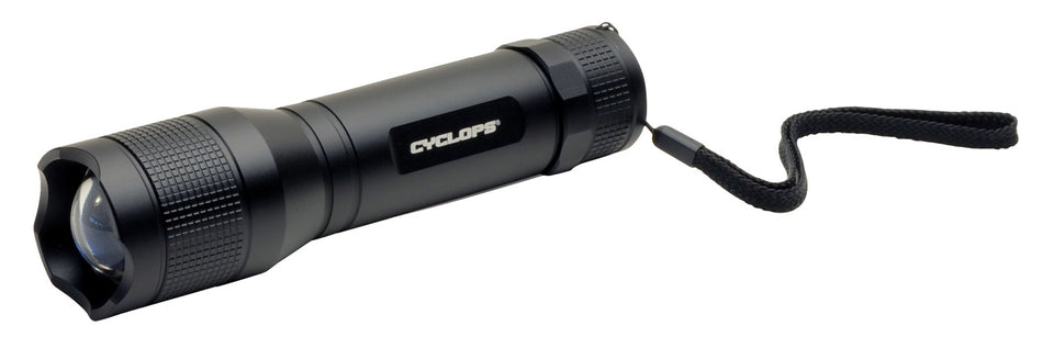 Cyclops TF-800 Tactical Flashlight Black Anodized 800 Lumens Cree LED Spot to Flood Beam Aluminum Body