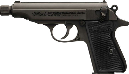 dWALTHER PP SD 32ACP PISTOL BLACK 3.9" THREADED BARREL 8RD MAGAZINE