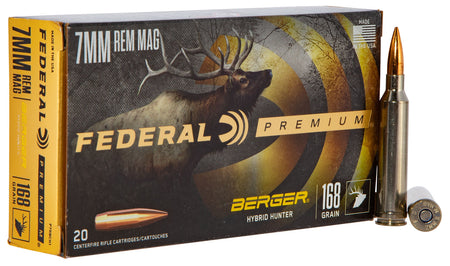 Federal 7mm Remington Mag P7RBCH1 Premium Berger Hybrid Hunter 168 Grain