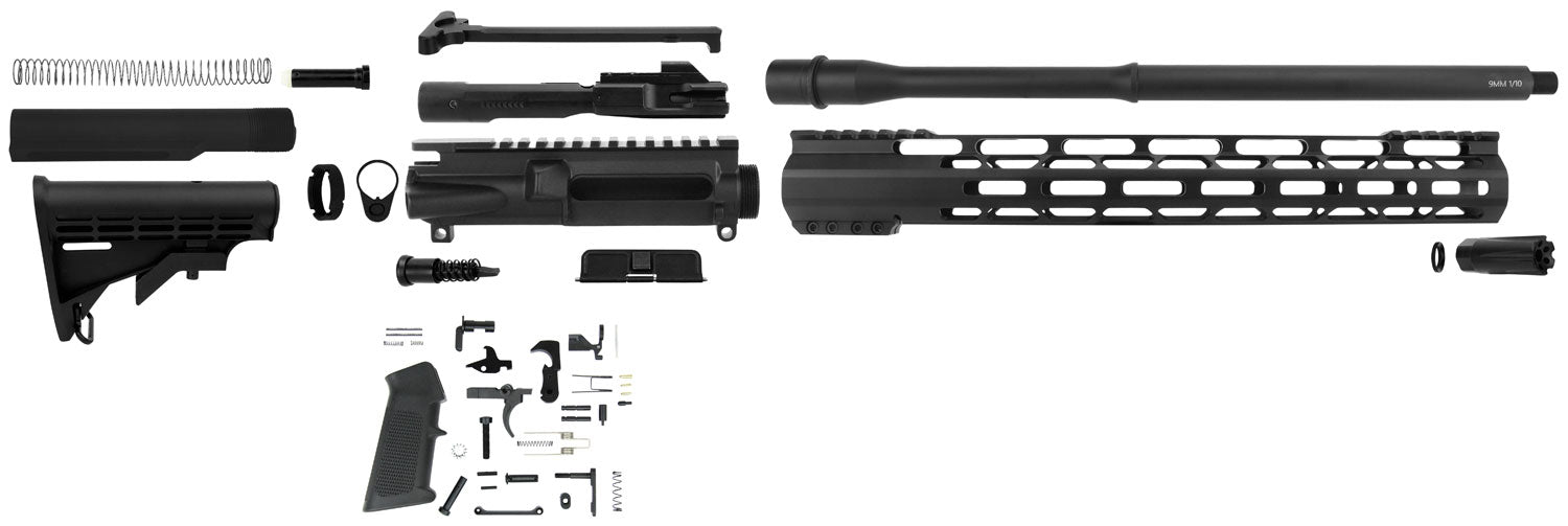 TacFire SSRK9MM16LPK 9mm Luger AR-15 Platform Rifle Build Kit Black Nitride 1/2-36 Sports South Exclusive