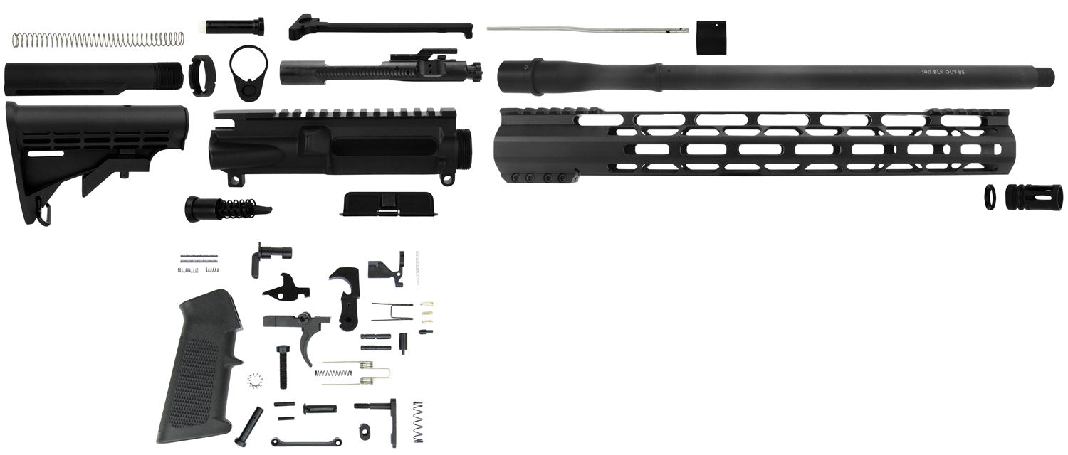 TacFire SSRK300LPK 300 Blackout AR Platform Rifle Build Kit Black Nitride Aluminum Sports South Exclusive