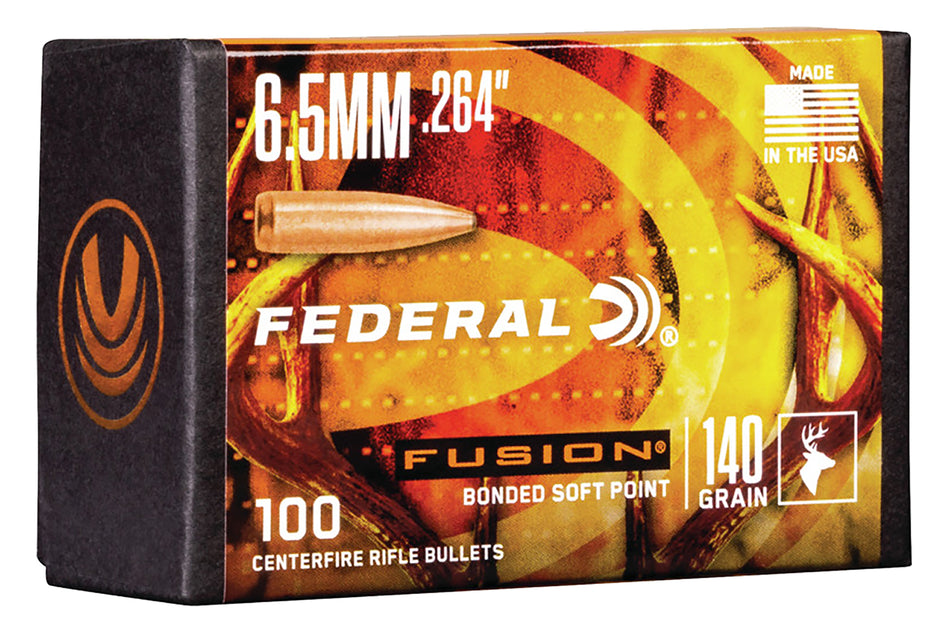Federal Fusion 6.5 Creedmoor .264 Cal 140gr Soft Point Component Bullets 100 Per Box