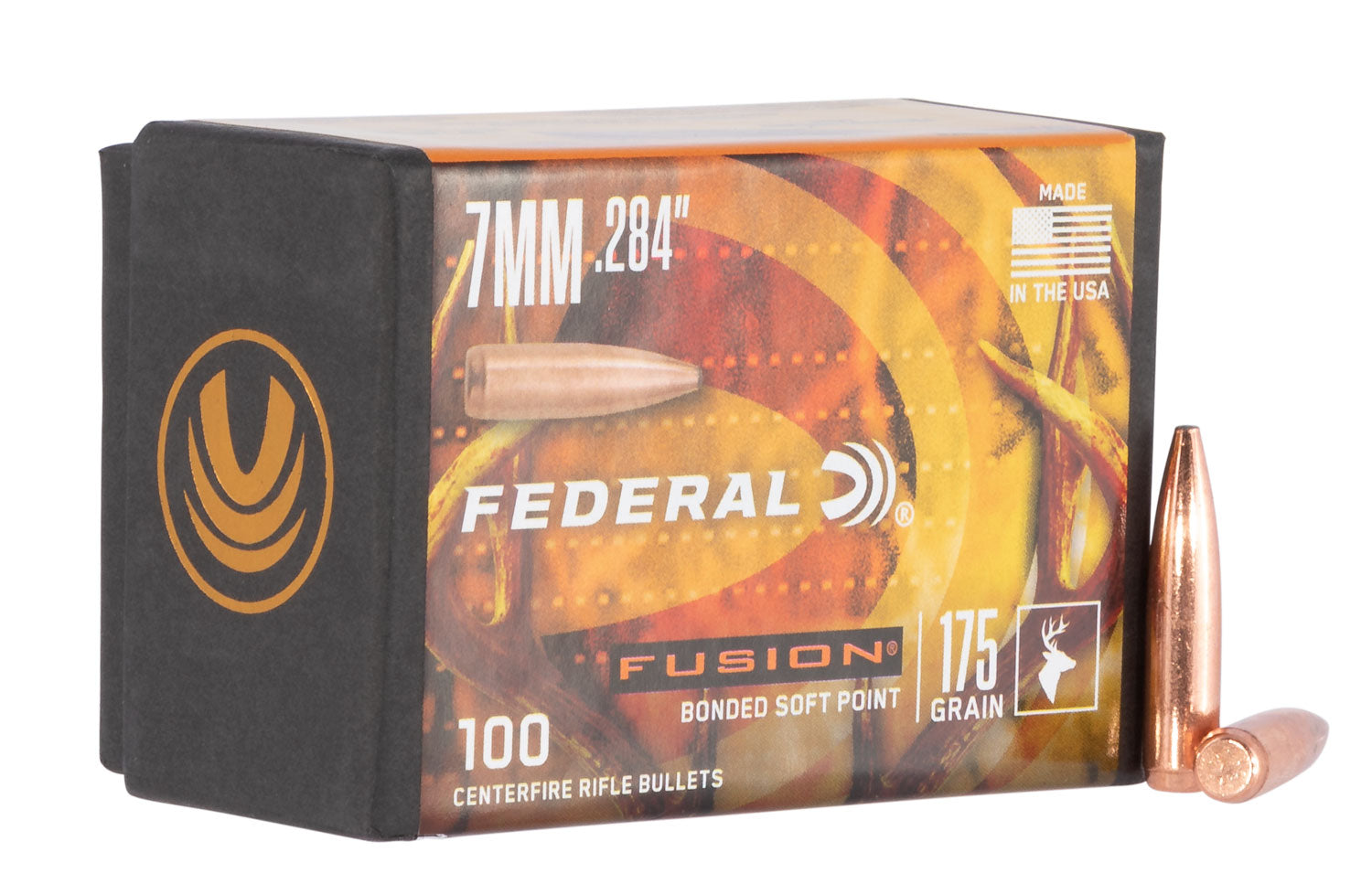 Federal Fusion 7mm .284 Cal 175gr Soft Point Component Bullets 100 Per Box